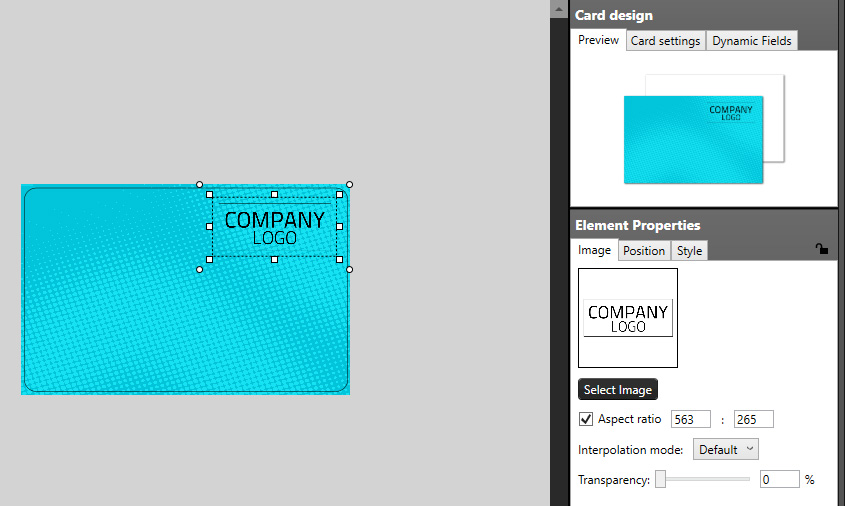 Add-Logo-to-your-card-design BadgeMaker Design, add a logo with the image tool