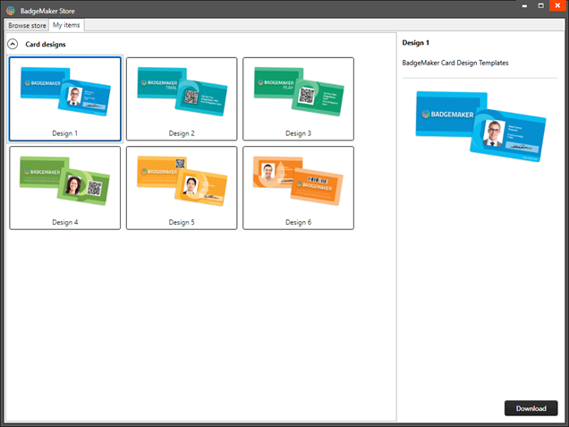 Card Design Templates in My Items ready for download