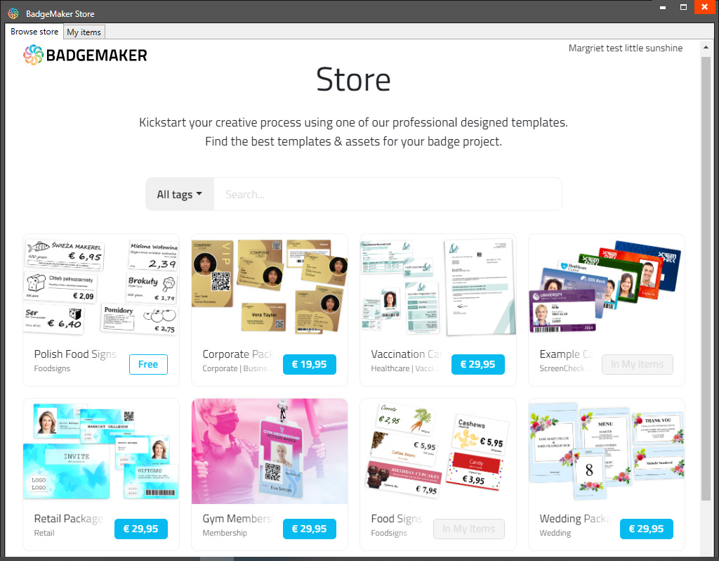 BadgeMaker Store: card design templates
