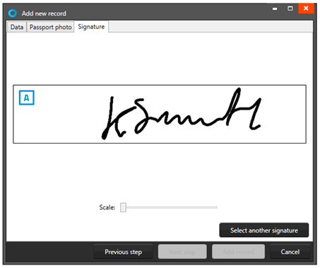 Add signature to record