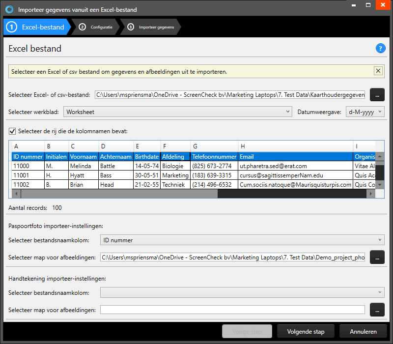 Gegevens importeren in BadgeMaker card print software