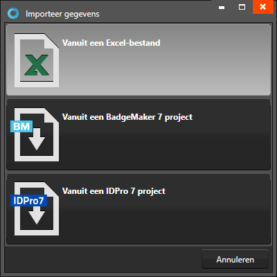 Vanuit Excel bestand - BadgeMaker